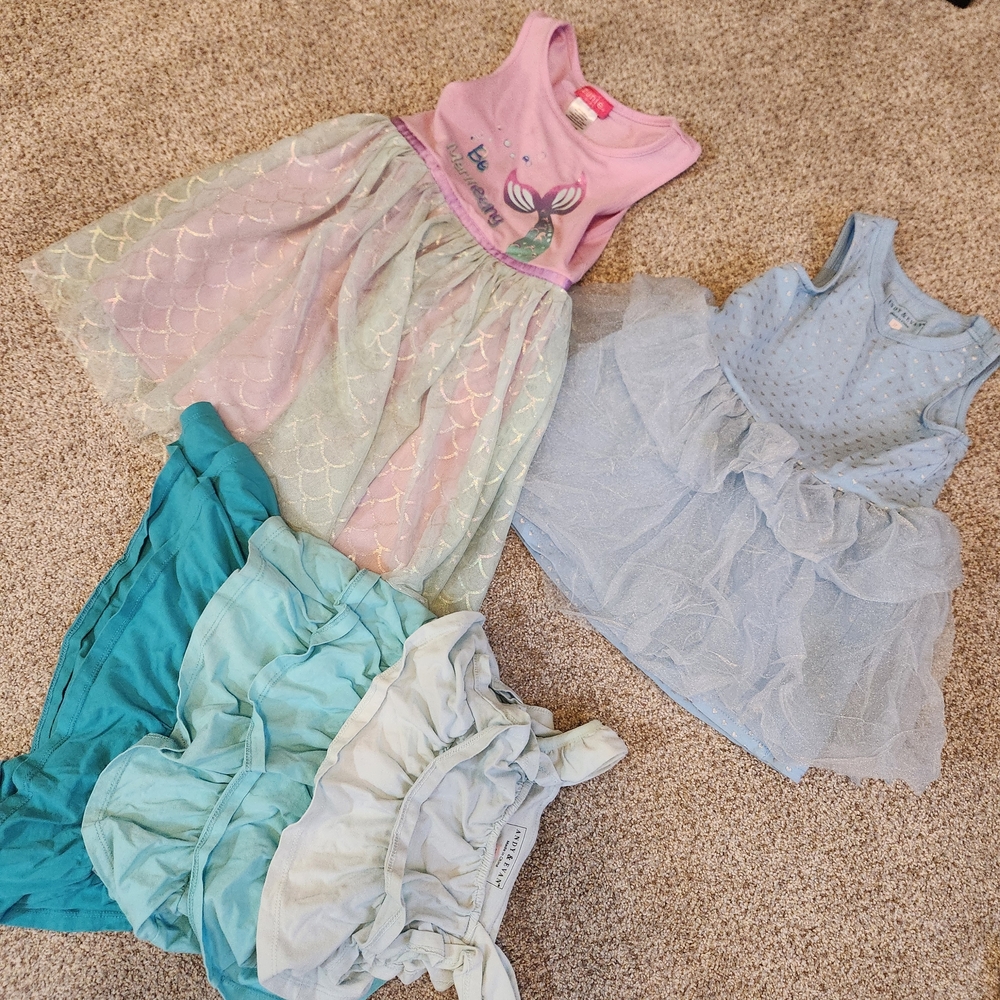 Girls' Mermaid and Tulle Dresses Set